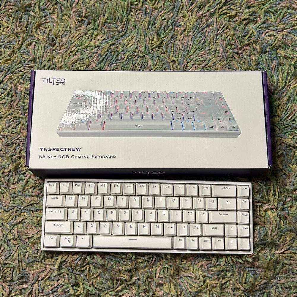 Tilted white keyboard​